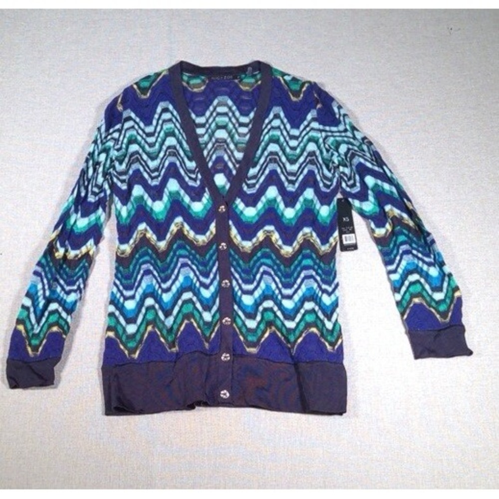 New Nic + Zoe Multicolor Long Sleeve XS Sweater‎ Style S131152